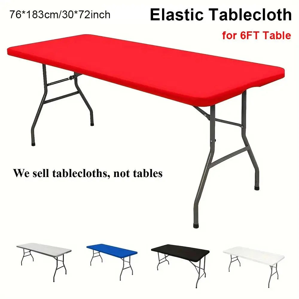 1Pcs Spandex Rectangular Tablecloth Elastic Fitted Stretch Table Cloth Universal 6FT Patio Table Cover Quake