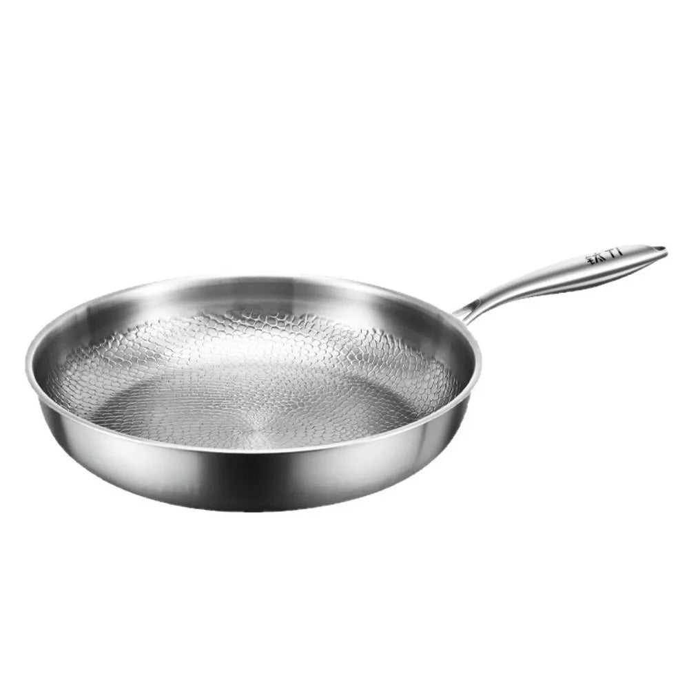 26/28/30/32cm Titanium Frying Pan Uncoated Non Stick Steak Frying Pan Thickened Fish Scale Hammer Pattern Kitchen Cookware Quake