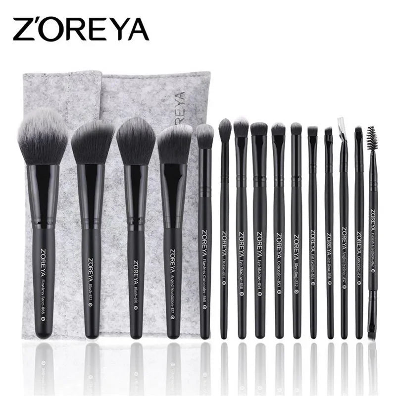 New 3/9/15pcs Professional Makeup Brush Set With Bag Powder Eyeshadow Brush Brochas Maquillaje Cosmetics Tool Quake 15pcs brush with bag