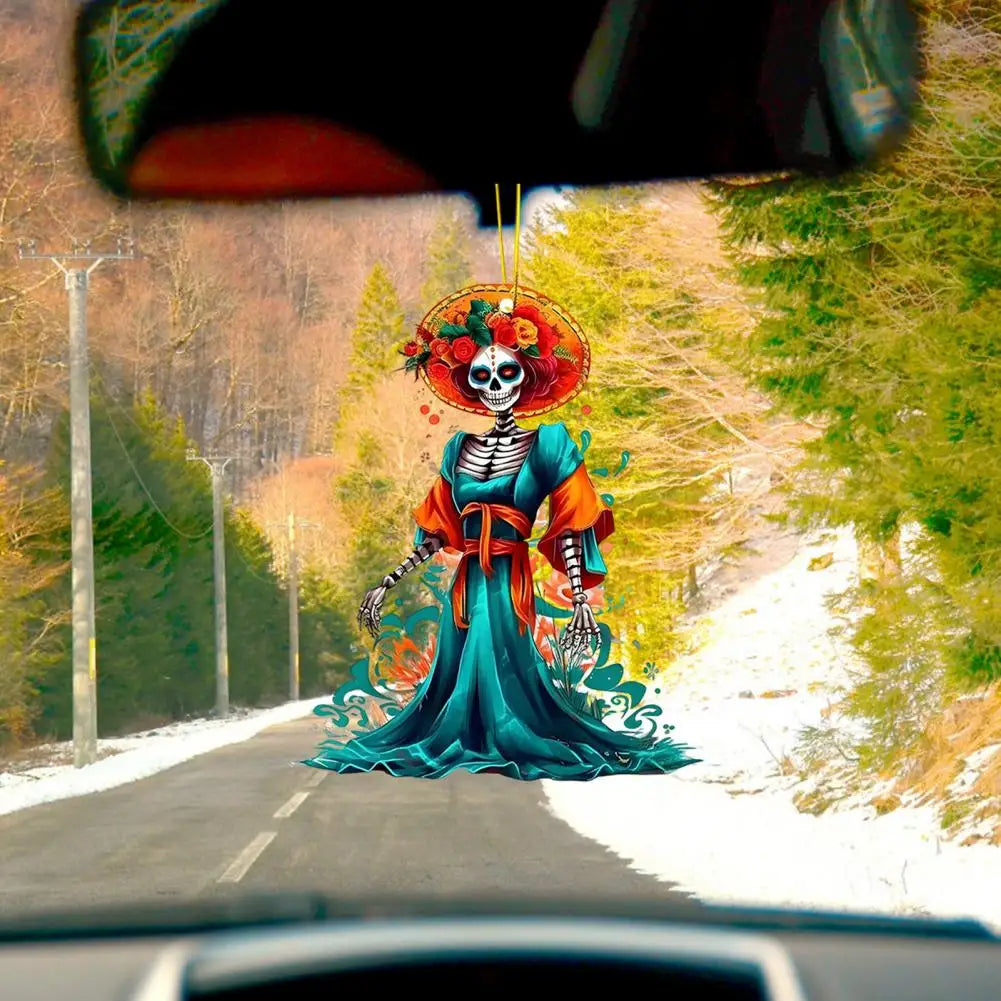 Car Pendant Style Skeleton Bride Car Pendant for Halloween Decor Hanging Accessories for Auto Tabletop Spooky Indoor Outdoor Quake