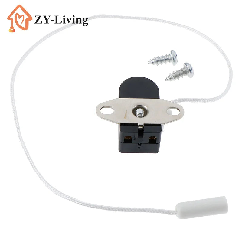 1Pc Cord Switch Pull Switch Furniture Lighting Control 2 Hole Plate 2A 250V For Wall Lamp Bedside Lamp Pull Control Rope Switch Quake
