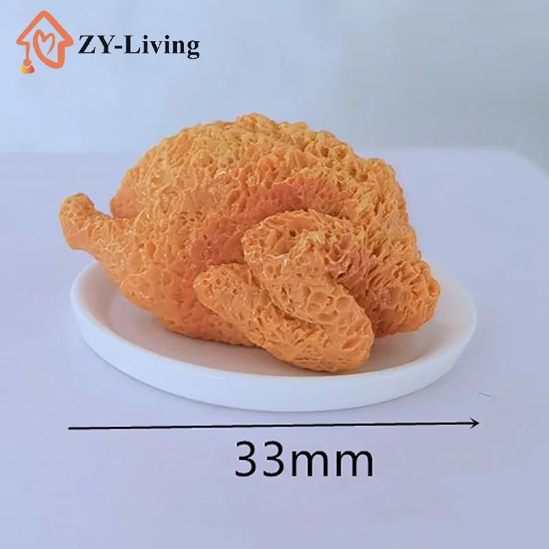 1Set Mini Simulation Fried Chicken Miniatures Food Doll House Decor DIY Supplies Model Food Ornament Toy Dollhouse Accessories Quake