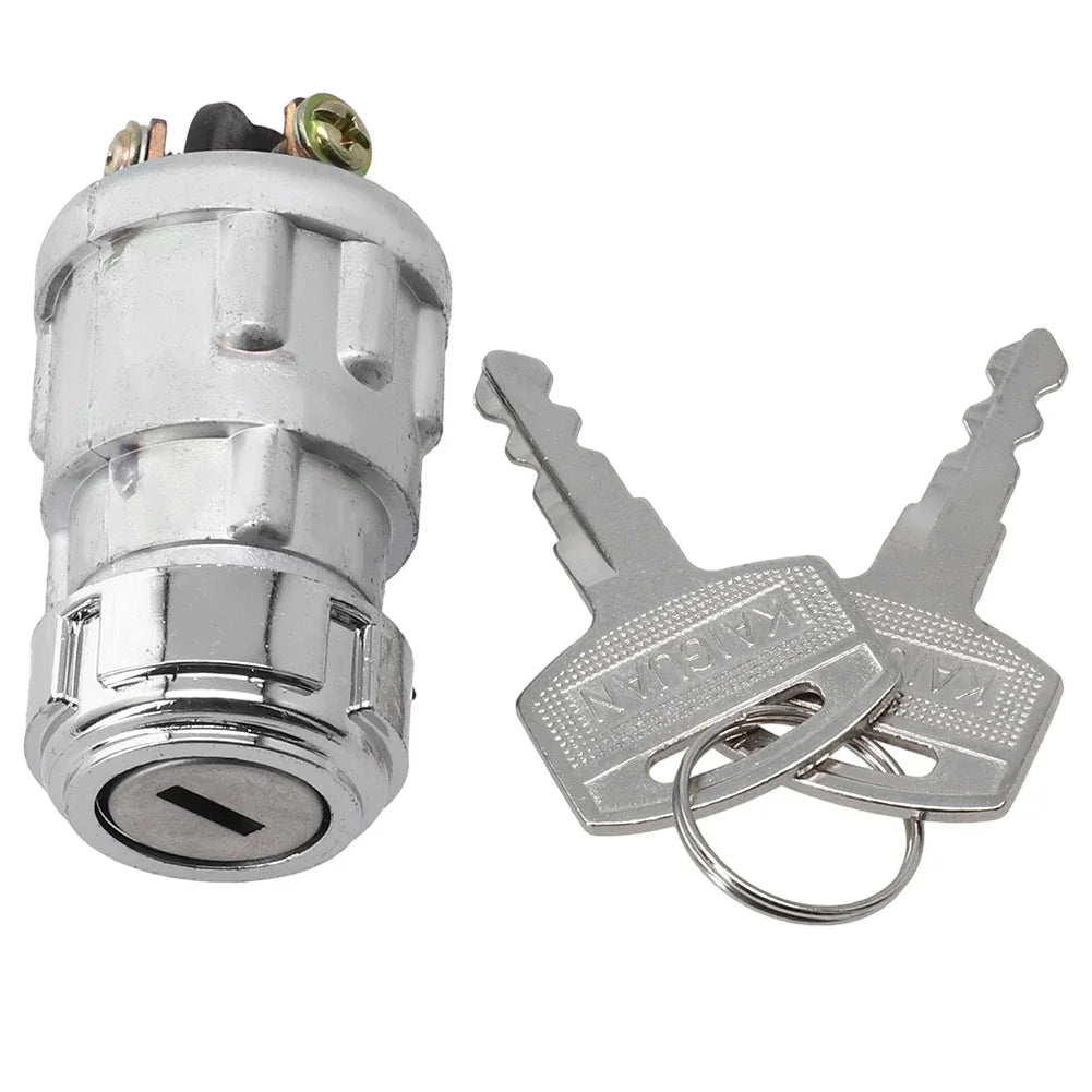 Car Boat Motorcycle Ignition Starter Switch 3 Position With 2 Key Ignition Switch Lock Three Wire Ignition Switch For Most Cars Quake 1pcs