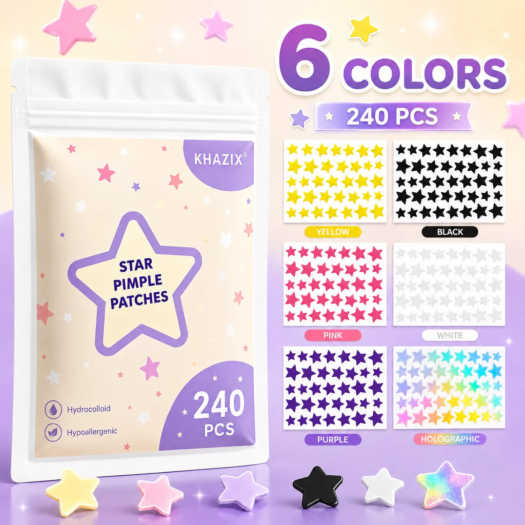 240pcs Star Pimple Patches For Face Hydrocolloid, Absorbing Cover, Tea Tree, Hydrocolloid Acne Patch, Cute Star Pimple Quake