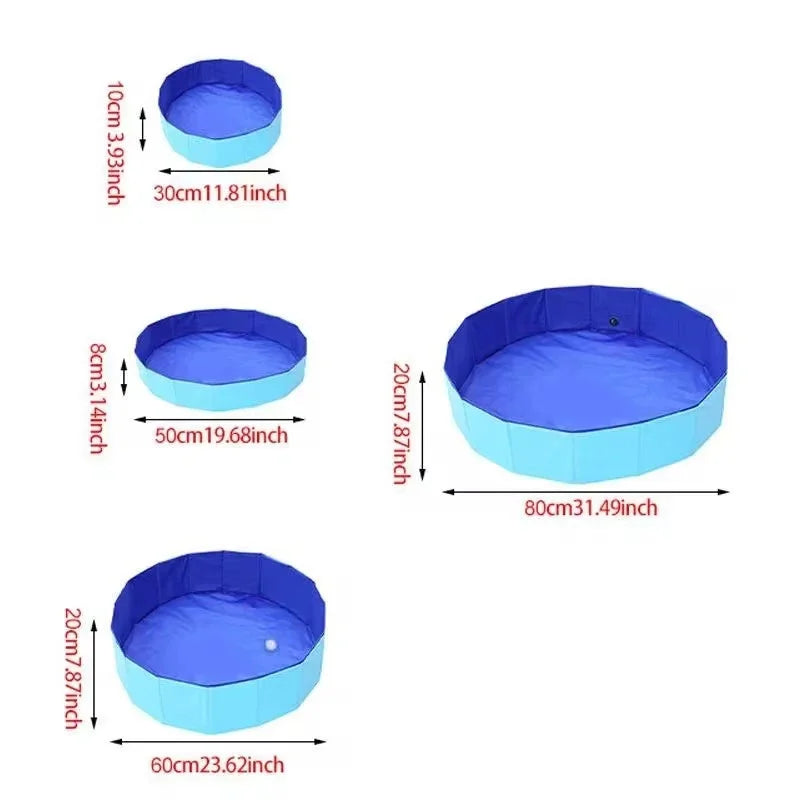 Portable Foldable Outdoor Pet Cleaning Pool - Hard Plastic Swimming & Bathing Tub - Ideal for Pet Baths & Kiddie Fun Quake