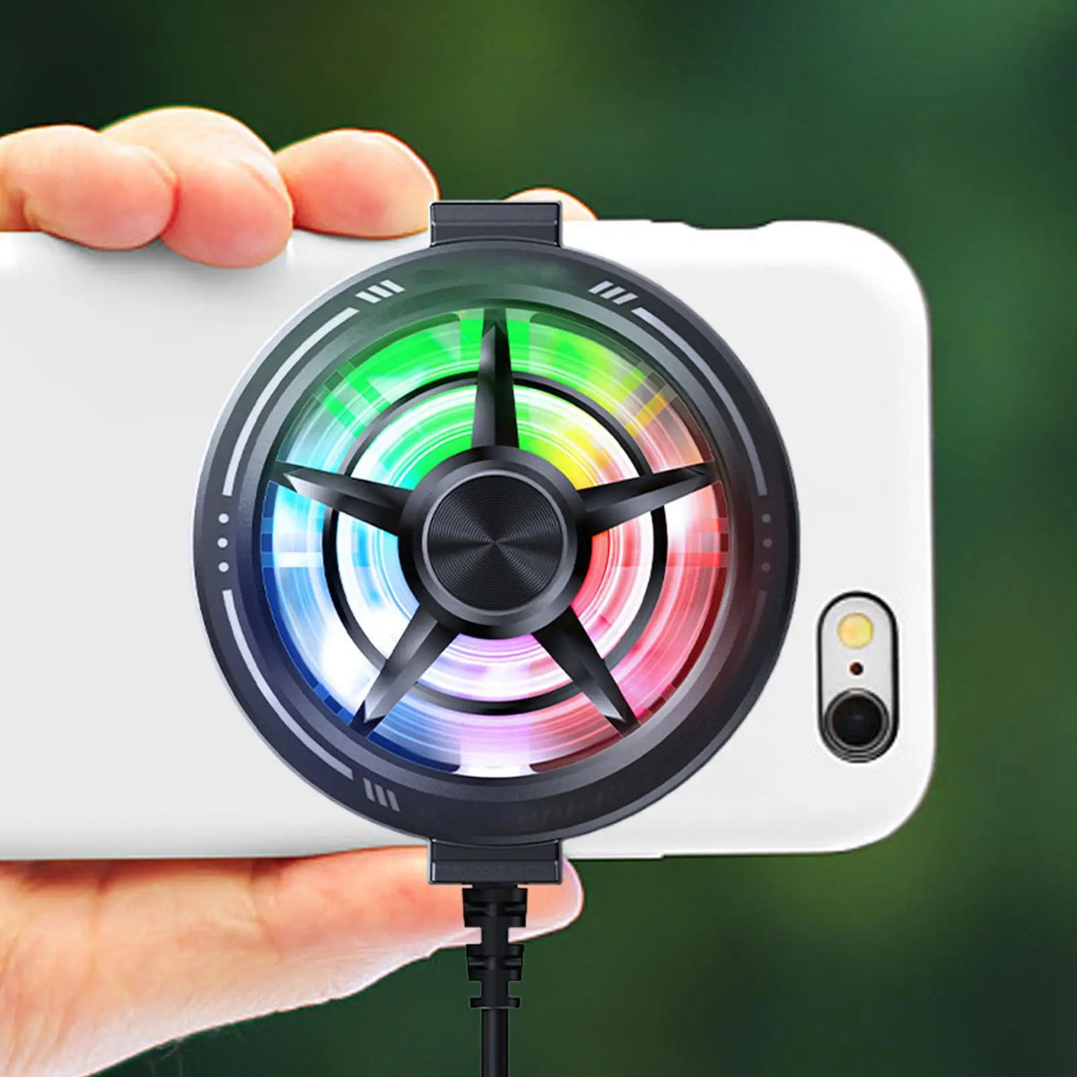 Phone Cooling Fan Portable Handy Low Noise Light Up USB Rechargeable Compact for Games Video Calls Live Broadcasting Vlog Tablet Quake
