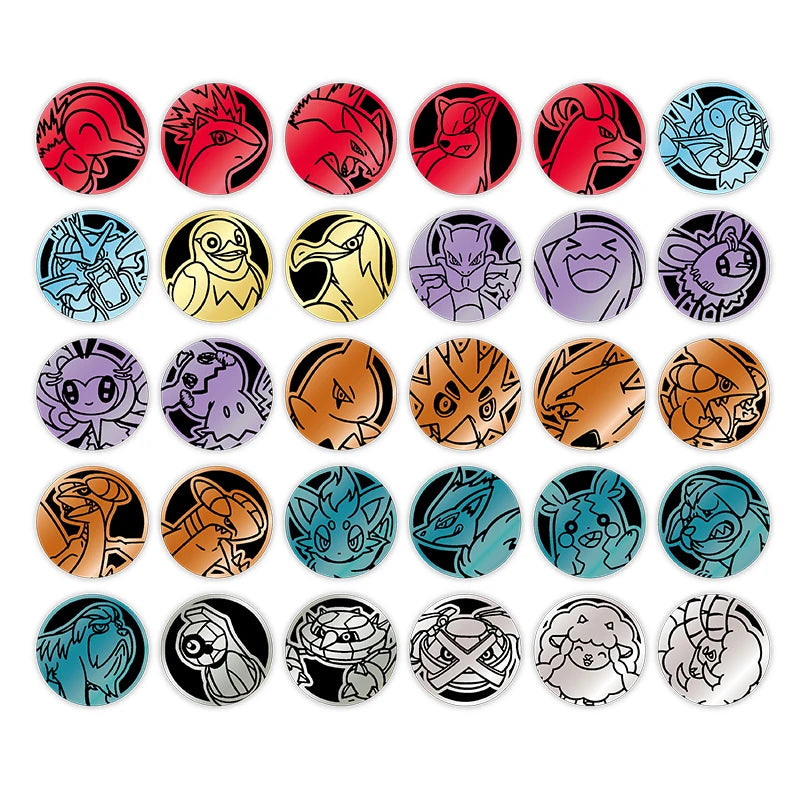 New Pkm 3-in-1 Coin Collection Set Sparkling Fable Stellar Crystal Chasing Glory PTCG Accessory Anime Collectible Gift Toys Quake