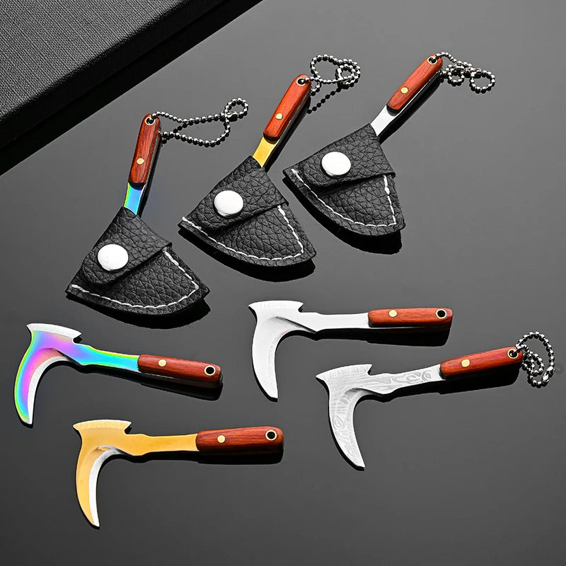 Keychain small kitchen knife mini sickle gift knife courier knife body knife key knife non-folding knife pendant accessories. Quake