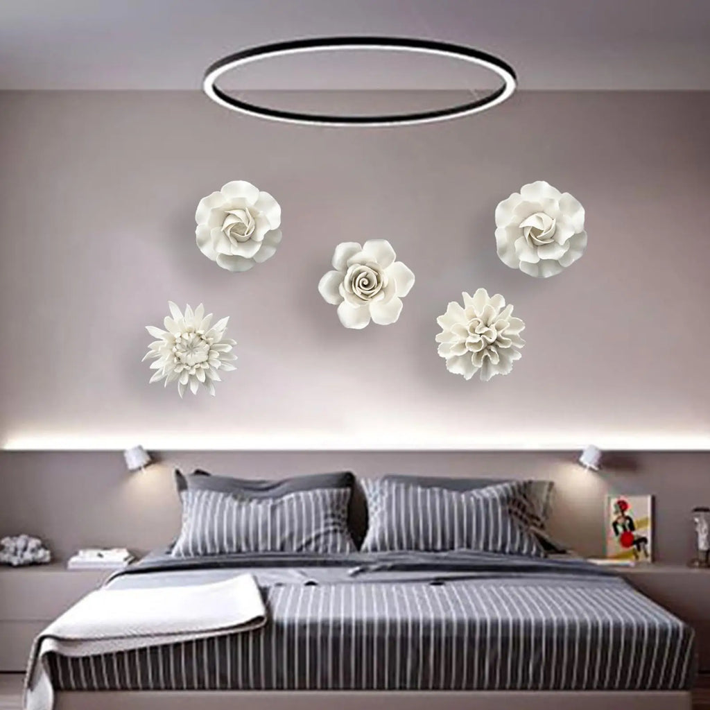 3D Ceramic Flower Wall Decor Wall Decoration Decoration Artificial Flower for Quake