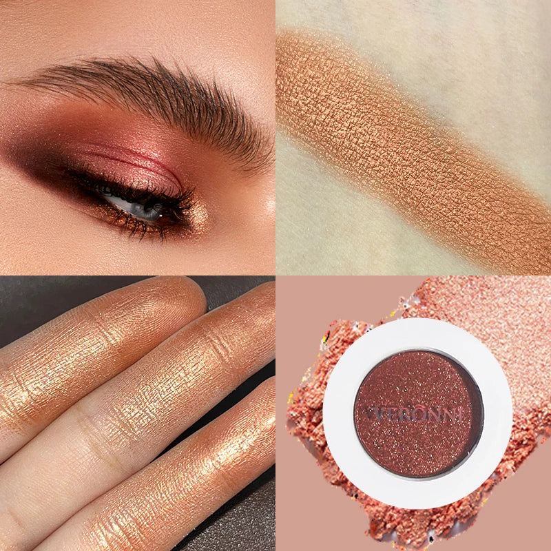 Monochrome Fashion Shimmer Glitter EyeShadow Makeup Pigment Pearlescent Brightening High Light Powder Eyeshadow Lasting Cosmetic Quake