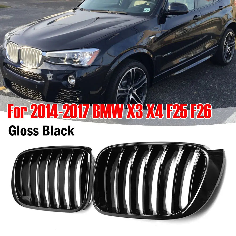 For BMW X3 F25 X4 F26 2014 2015 2016 2017 Car Grille Front Bumper Sport Kidney Racing Grill Black Accessories Replace Parts Quake