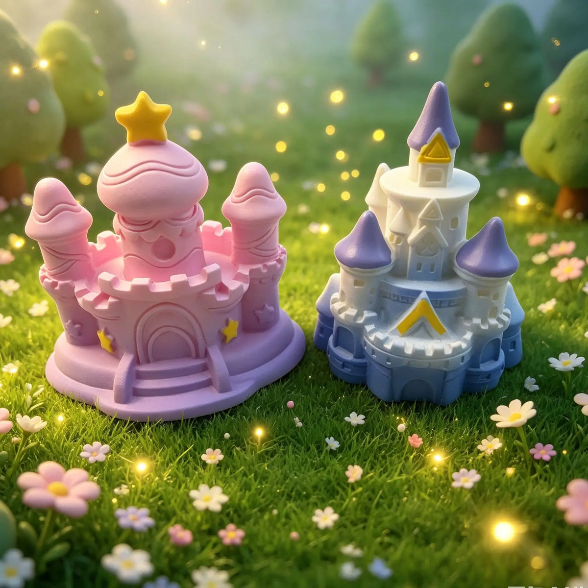 2Pcs Kawaii Dream Castle Miniature Figurines Resin DIY Crafts Statue Fairy Garden Accessories Desktop Ornaments For Home Decor Quake