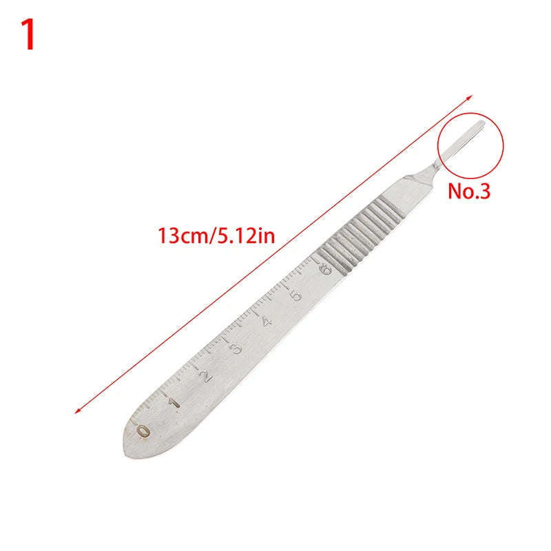 1Pcs Dental Surgical Scalpel Handle #3 # 4 Stainless Steel Thickened Knife Holder Quake A1