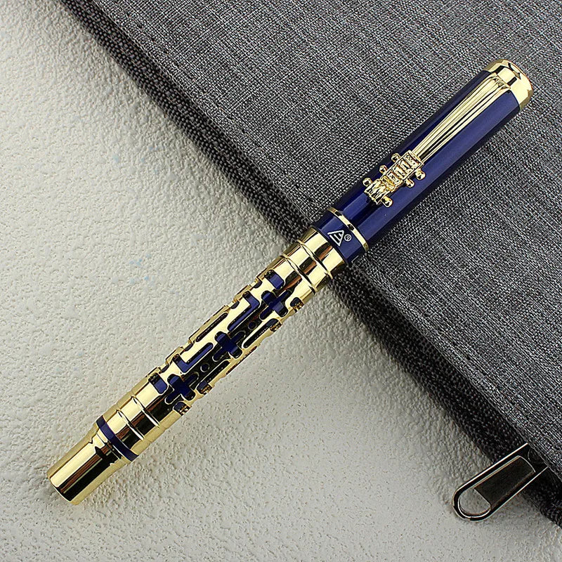 Luxury Hollow Out Metal Fountain Pen Iridium EF/F/M/ Nibs Business Writing Gift Pens School Office Supplies Stationary Quake