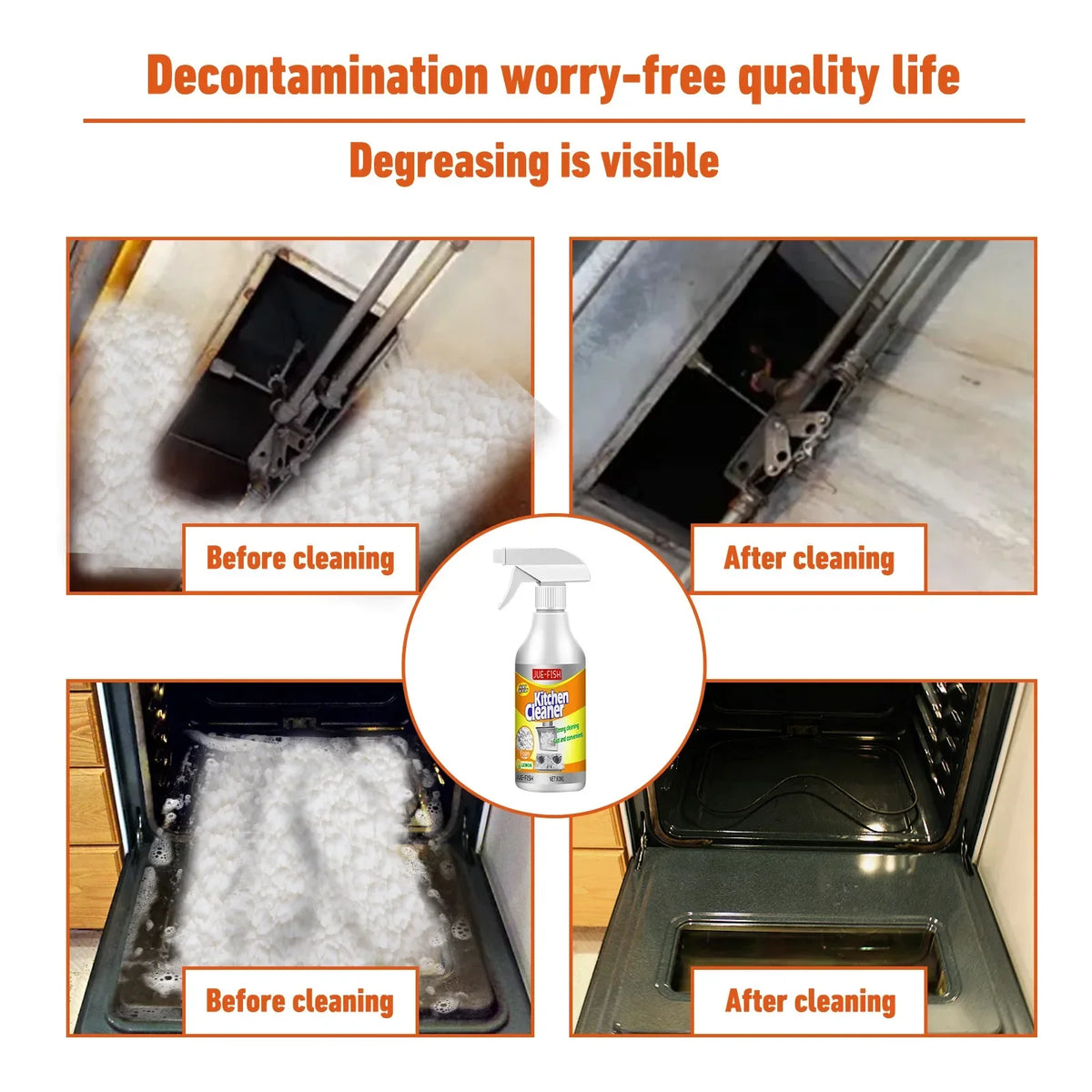 Kitchen Grease Foam Cleaner Powerful Heavy Oil Stain Remover Grills Ovens Grease Cleaner Household Dirt Cleaning Bubble Spray Quake