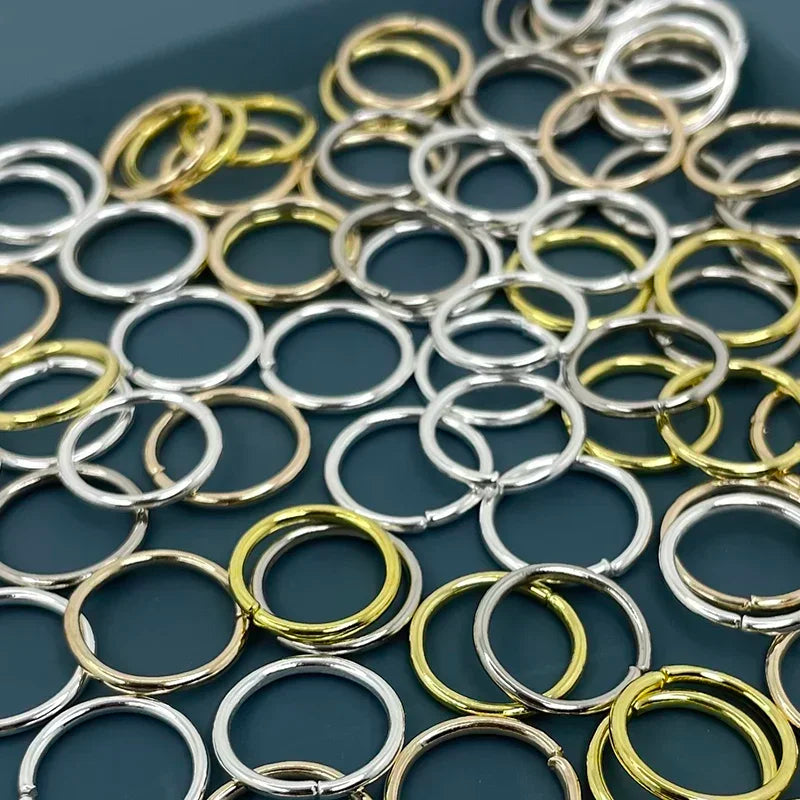 50Pcs Mix Color Hair Braids Dreadlock Beads Hair Cuffs Rings Tube Accessories Opening Hoop Circle 14-18mm Inner Hole Hair Rings Quake
