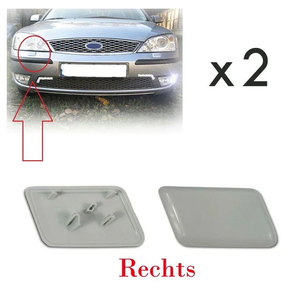 For FORD For MONDEO MK3 2000 2007 Headlight Washer Nozzle Covers Left & Right Side Plastic Primed Replacement with OE Reference Quake A