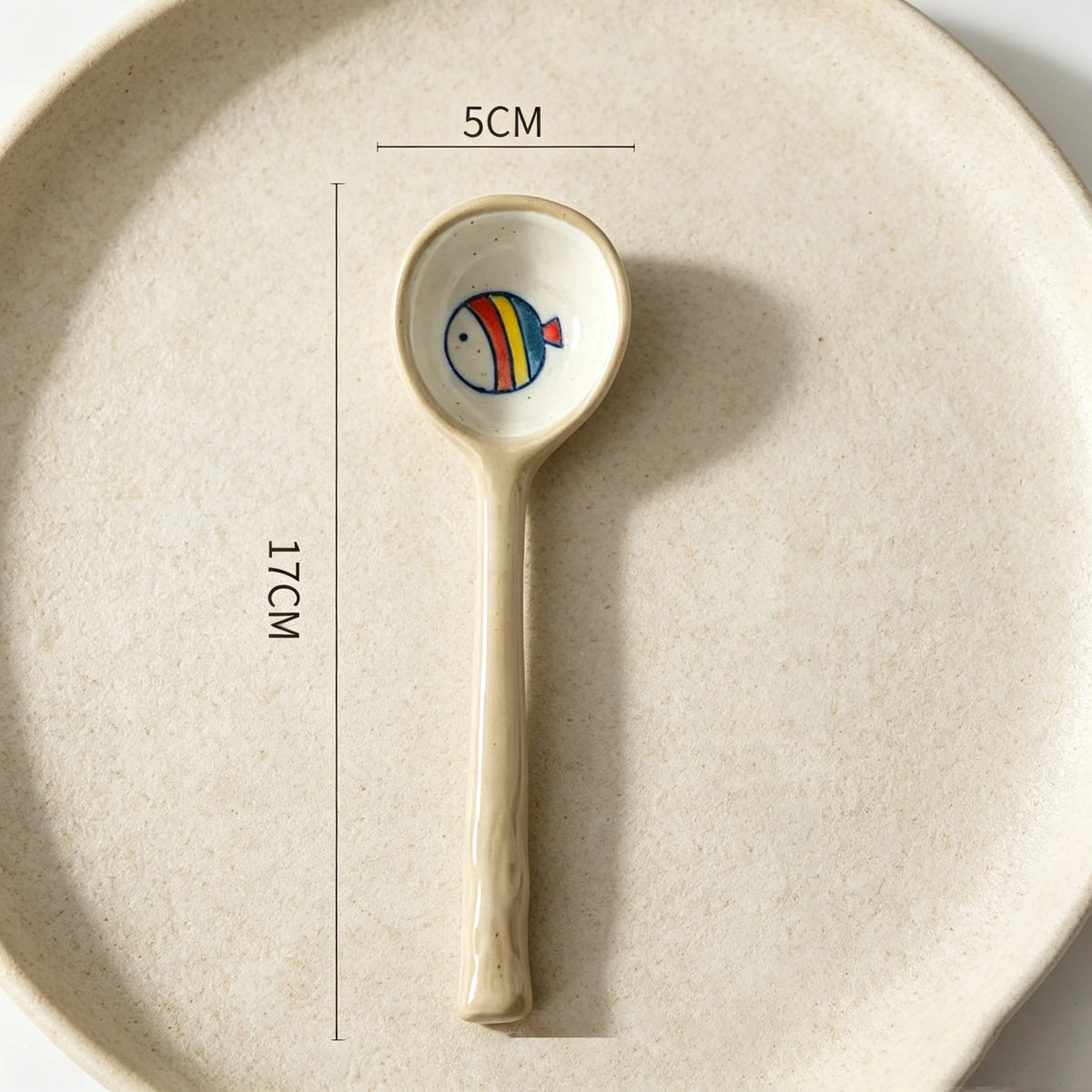 YWDL Japanese‑Style Ceramic Soup Spoon Long Handle Table Spoon Household Rice Porridge Eating Spoon Kitchen Tableware Quake A