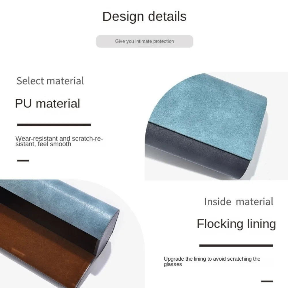 Fashion Double Layer Double Eyeglasses Case PU Leather Large Capacity Eyeglasses Holder Waterproof Sunglasses Box Women Quake