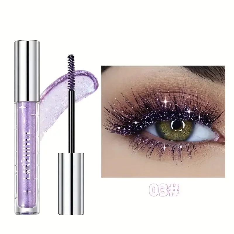 Waterproof Diamond Shine Volume Curl Mascara - Glitter Snow Effect, Smudge-proof Eye Makeup for All Skin Types Women's Cosmetics Quake 03