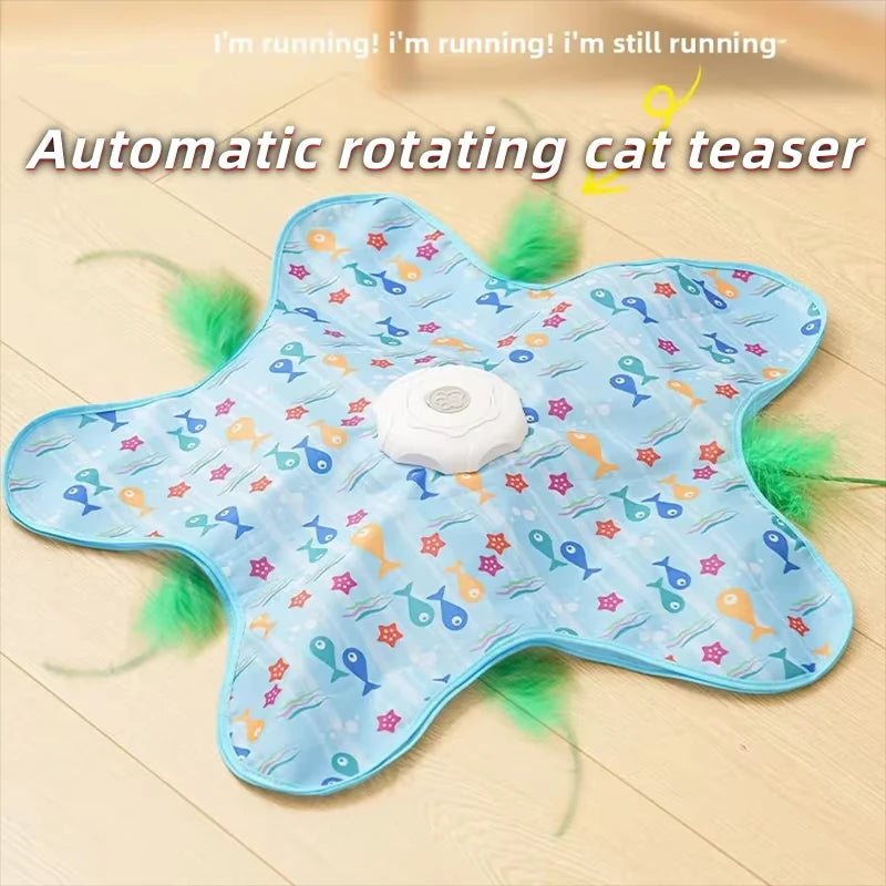Cat hunting cover toy automatic turntable cat teasing stick pet game cover cat interactive toy hiding cover toy Mimi's favorite Quake
