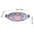 1-Piece 13-Inch Bohemian Double-Handle Ceramic Deep Plate-Ceramic Fish Steaming Plate-Perfect for Fish, Lobster & Seafood Quake A red plate