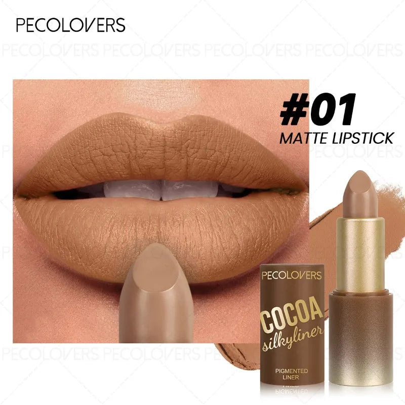 1pcs Multi-color Lipstick, Brown Lip Gloss,non-dry Lip Gloss, Waterproof and Long-lasting, Full and Charming Lips, Lip Cosmetics Quake 01