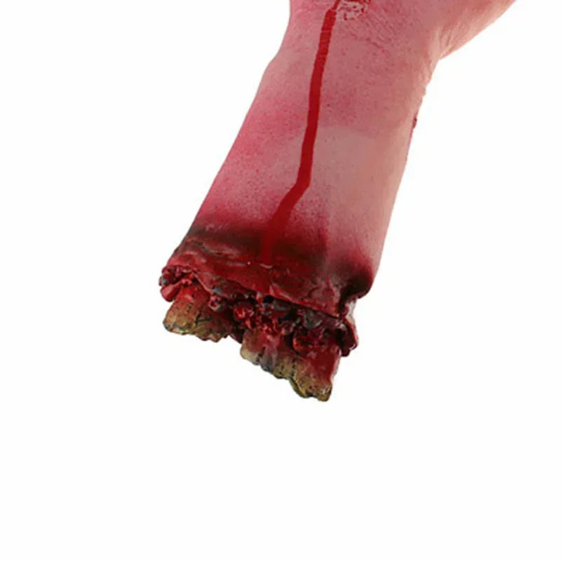 Scary Simulation Life Size Arm Halloween Horror Fake Arm Hand Latex Cut Off Hand Bloody Halloween Prop Haunted Party Decoration Quake