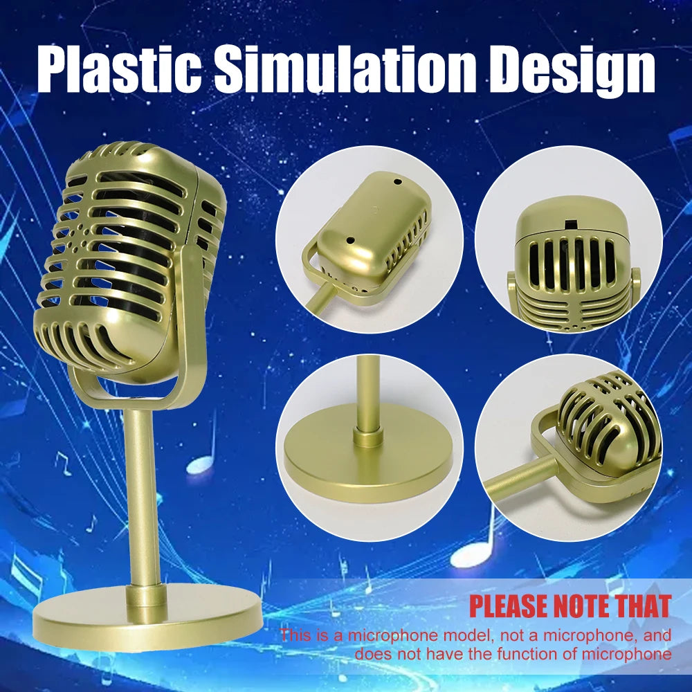 Retro Microphone Prop Classic Plastic Microphone Party Favors Live Performance Home Decoration Ornaments Quake