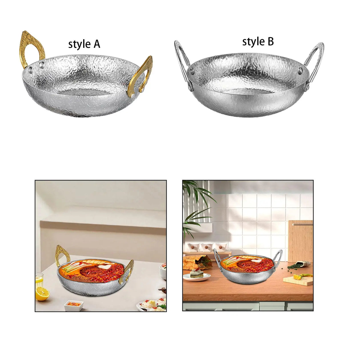 Thai Hot Pot Thai Ramen Pot Fast Heating Household Unique Kimchi Soup Pot Double Handle Seafood Pot for Party Barbecue Picnic Quake