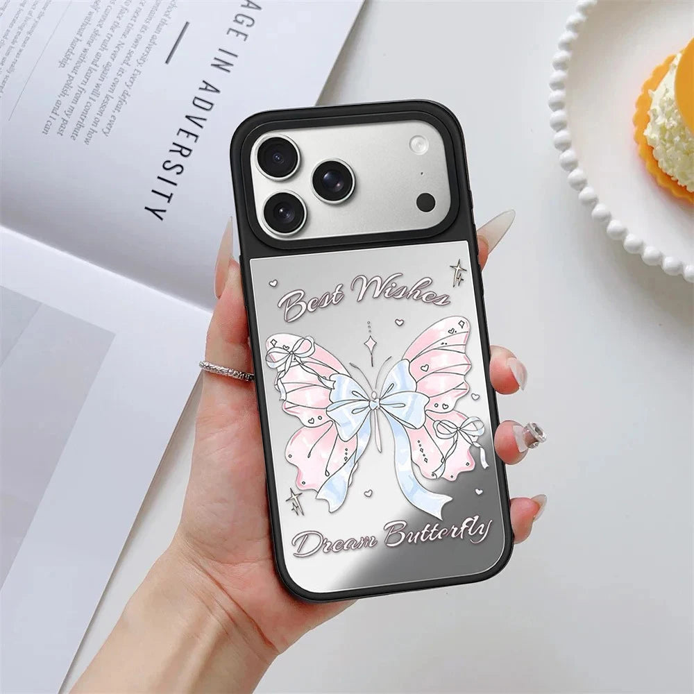 608317 Mirror Surface Magnetic Phone Case Cover for IPhone 13 14 15 16 17 18 Pro Max Case Multicolor Quake