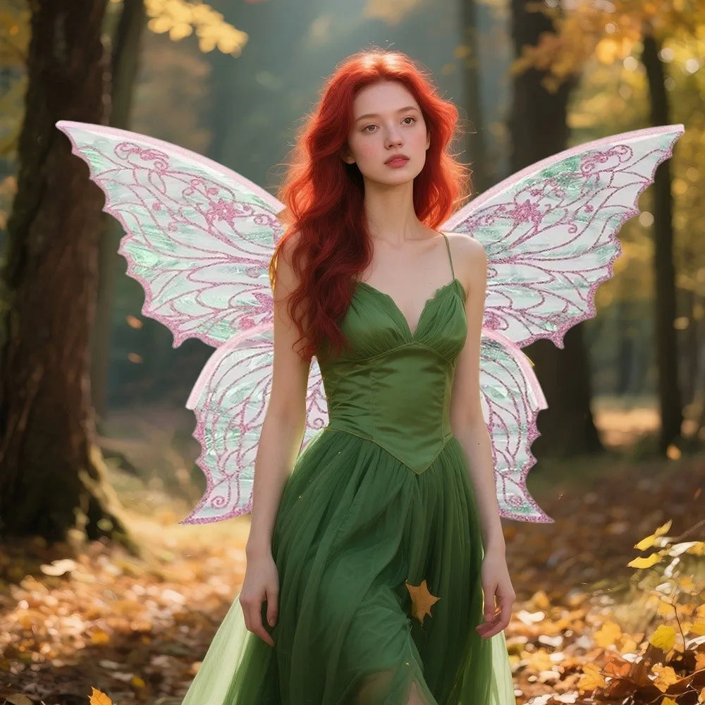 Cute Princess Angel Wing Fairy Wings Organza Dress UP Angel Wings Sparkling Cicada Wing for Women Girls Quake