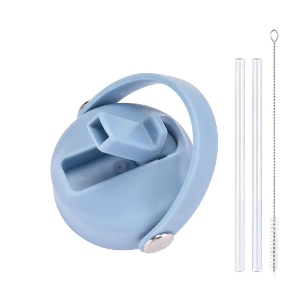 PP Plastic Cup Lid Splash Spill Proof With Big Handle Vacuum Bottle Replacement Lid Wide Mouth Bottle Cover Quake 6