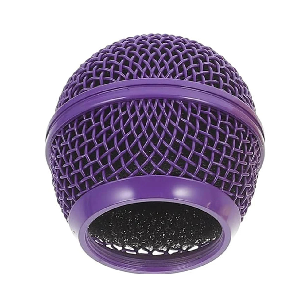 1 PC For Shure SM58 Wireless Microphone Replacement Metal Microphone Grille Replacing Professional Mic Ball Head Mesh Grilles Quake PURPLE