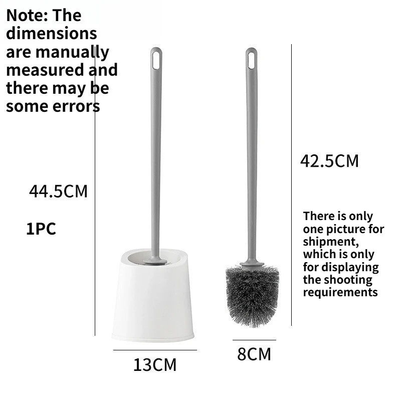 Toilet Brush with Storage Base Replaceable Head No Dead Angle Scrubber Household Cleaning Tool for Bathroom Toilet Gap Quake A