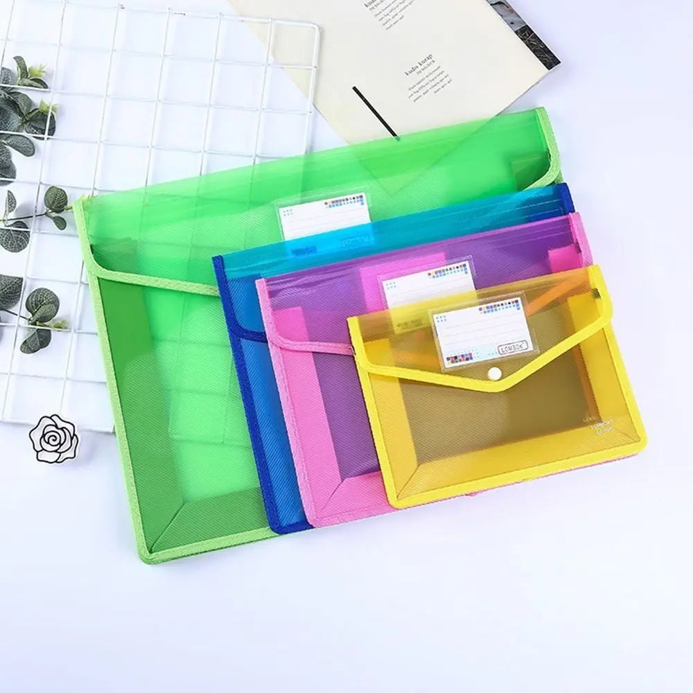 A5 Plastic File Folders Large Capacity Office Document Bag Pouch Envelope Folder Quake