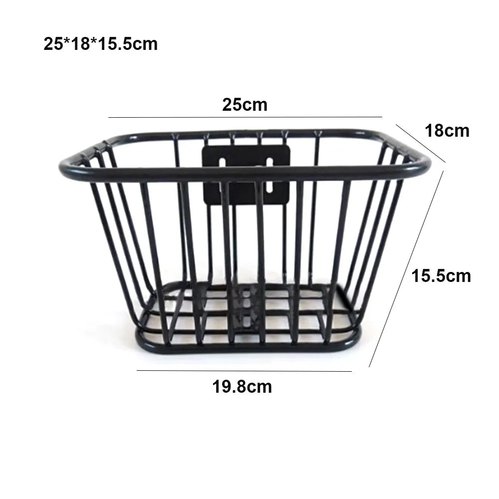 Easy To Install Bicycle Rear Basket Fixed Durable Adjustable Bike Rear Basket Metal Black/Silver Enlarged Bike Basket Quake 4
