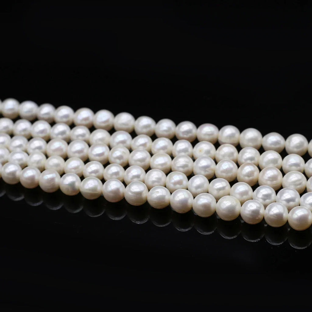 Natural Freshwater White Pearl Round Isolation Beads 8-9mm For Jewelry Making DIY Bracelet Earrings Necklace Accessory Quake