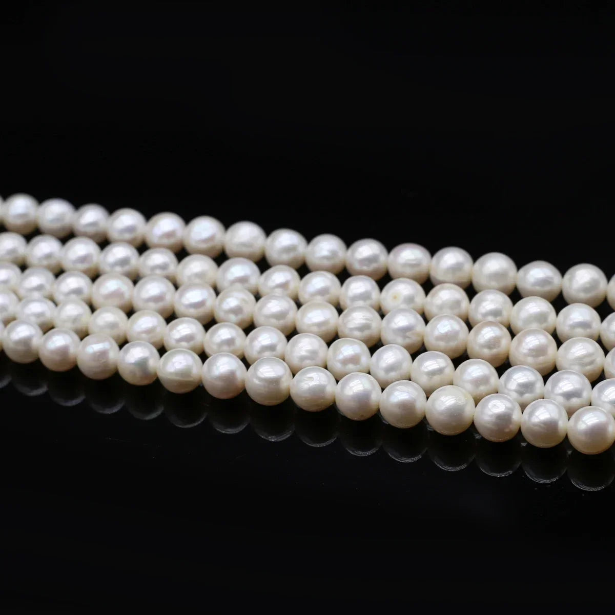 Natural Freshwater White Pearl Round Isolation Beads 8-9mm For Jewelry Making DIY Bracelet Earrings Necklace Accessory Quake