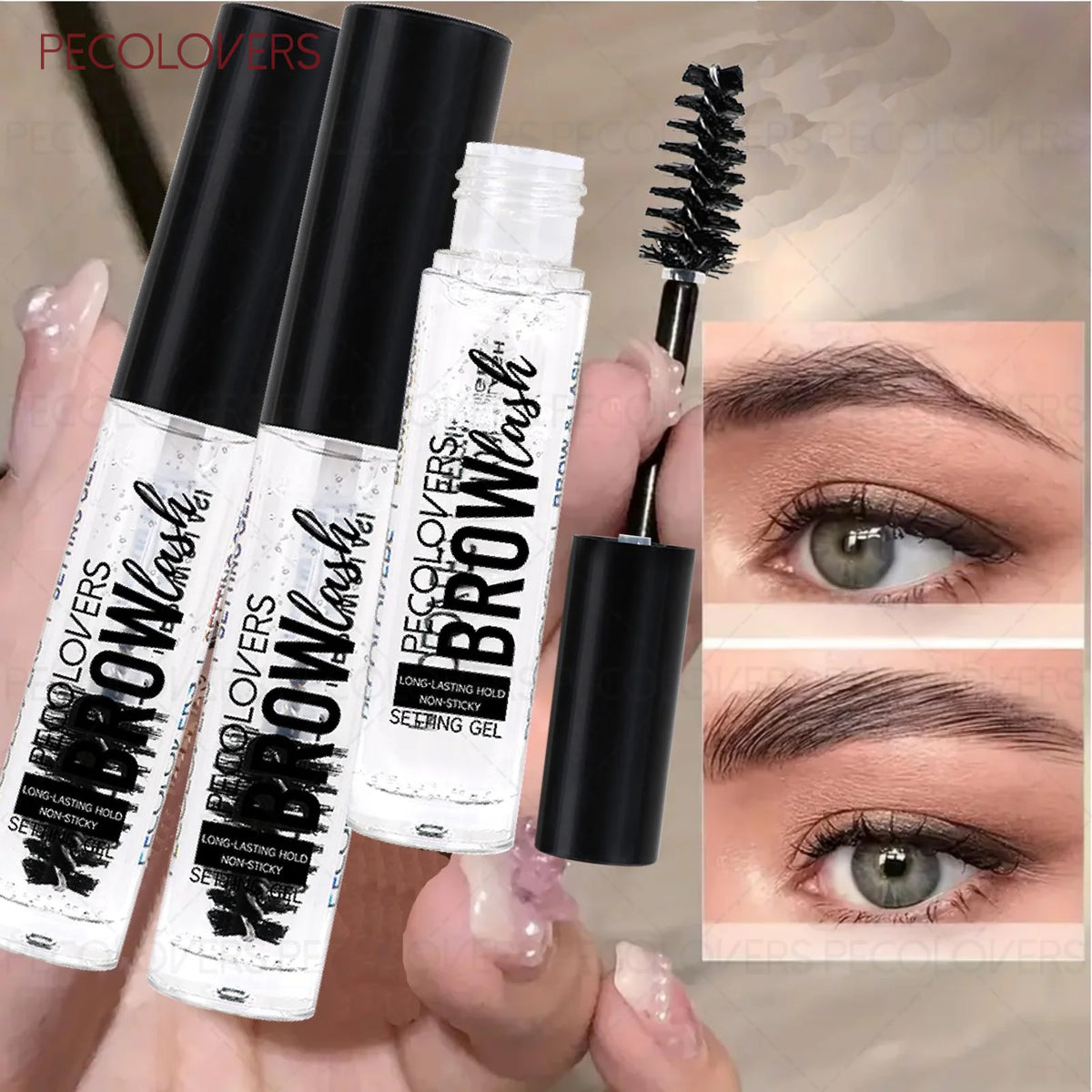 Long-lasting Waterproof Eyebrow Styling Soap, Transparen Eyebrow Gel with Brush, Natural Eyebrows Styles, Quick Onset and Drying Quake
