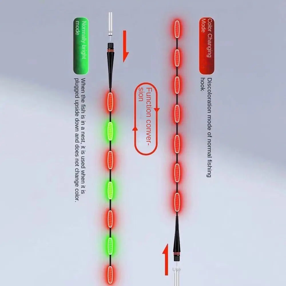 1pc Super Bright LED Fishing Smart Float Top Ultra Sensitive Induction Electronic Floats Buoy Bite hook color change Luminous Quake