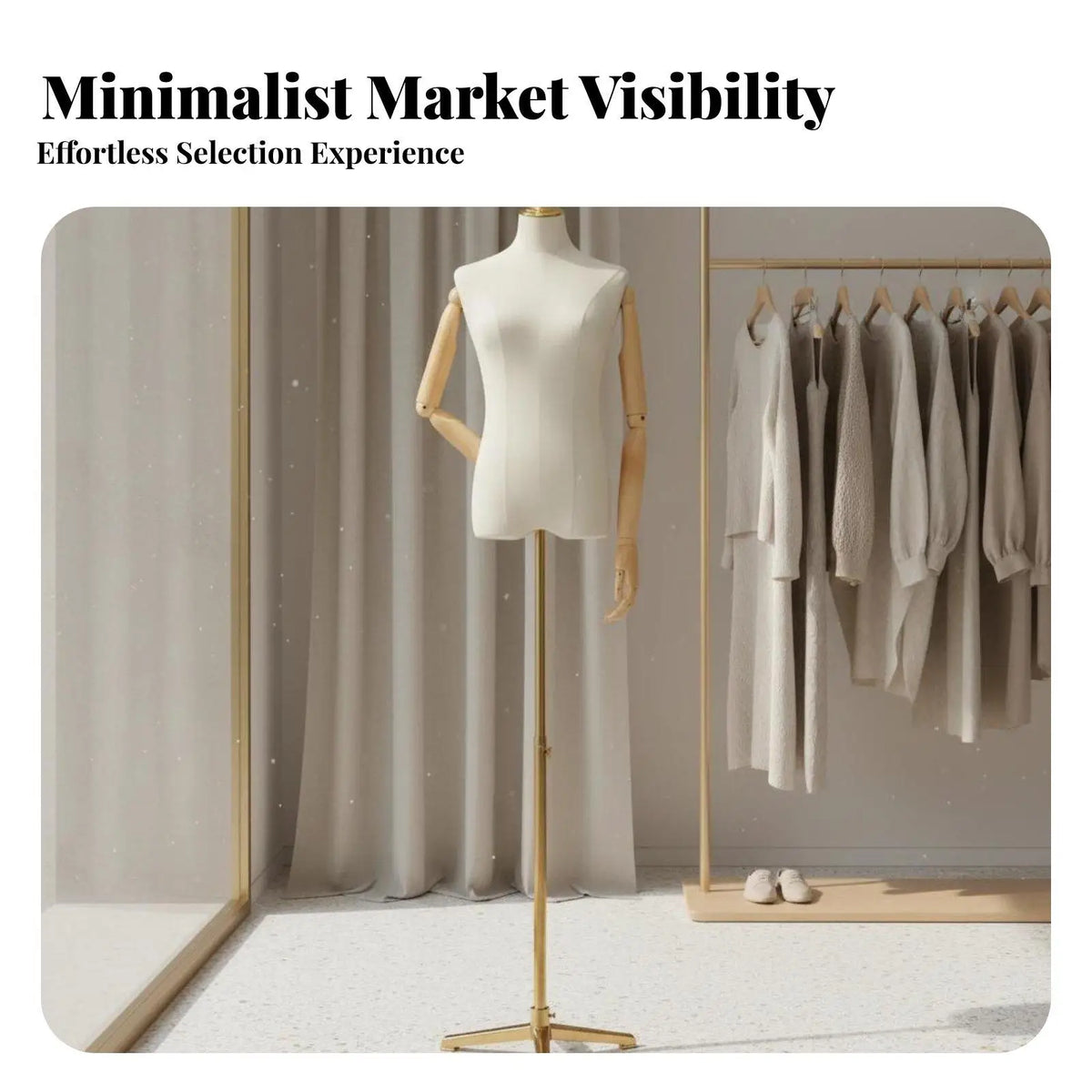 Woman Mannequin Torso with Adjustable Metal Pole and Fabric Body for Dress Showcase Retail Shop Window Quake
