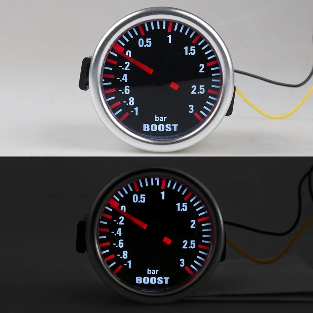 Racing Car Modification Turbocharger Gauge Mechanical 12V 52mm Turbo Boost Pressure Meter 3 Bar for Turbo System Performance Quake