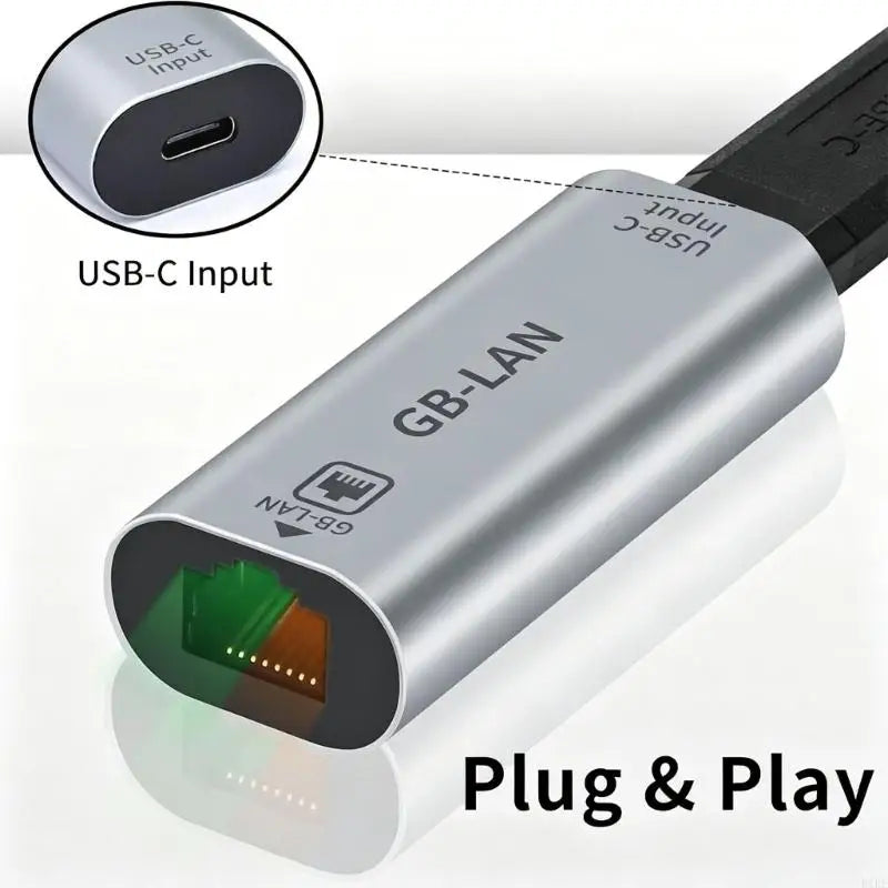 USB C Female to RJ45 Female Gigabit Ethernet Coupler, 10/100/1000 Mbps Corded Internet Accessory with for Desk K1KF Quake