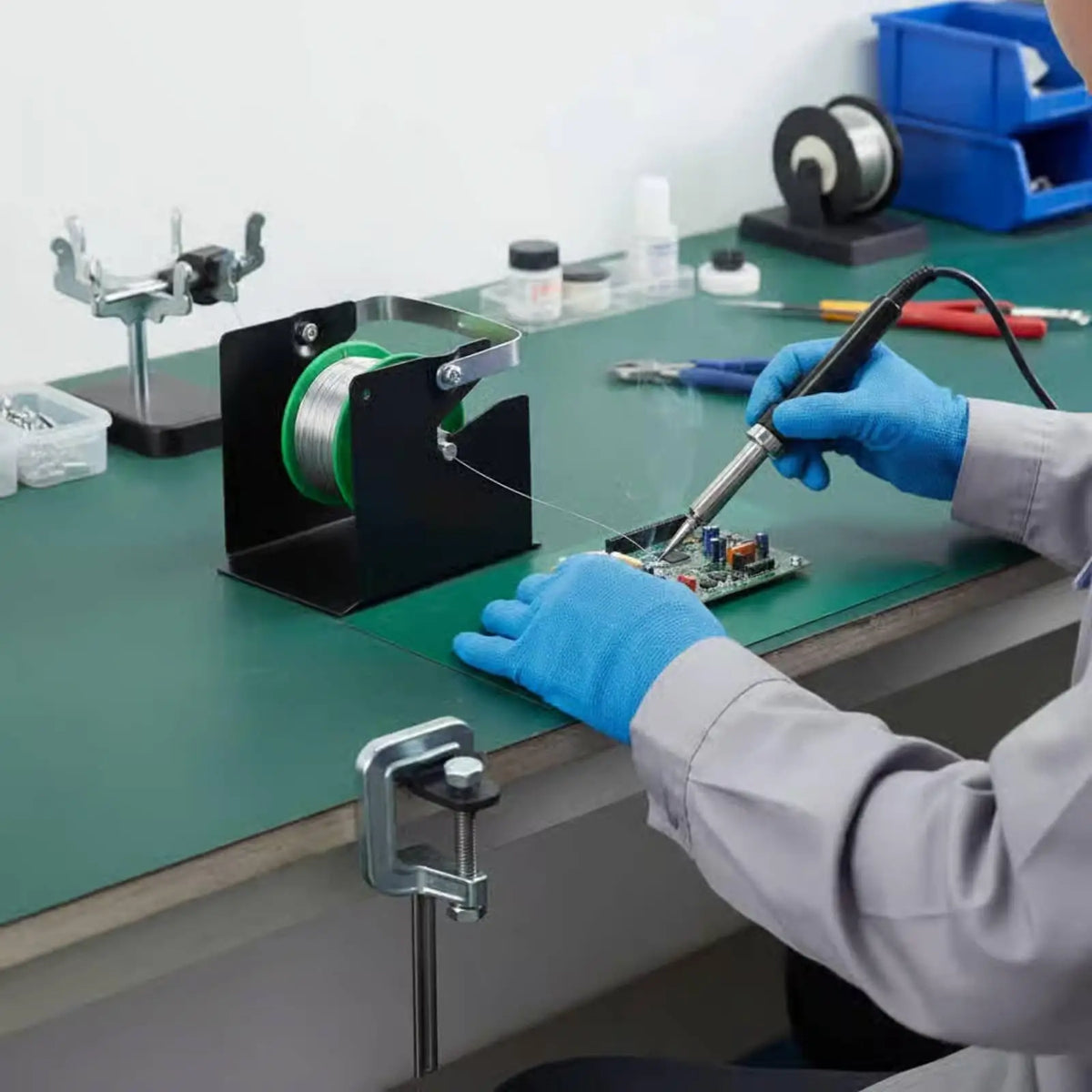 Metal Solder Spool Rack Desoldering Wire Holder for Electronics Bench Soldering Iron Machine Accessory Feeder Support Quake