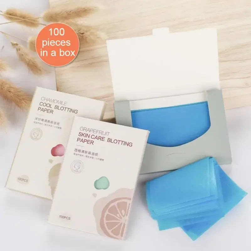 100pcs Matte Pink Facial Oil Blotting Sheet Facel Oil Shrink Pore Face Oil Control Absorbing Film Blotting Paper Face Cleaning Quake