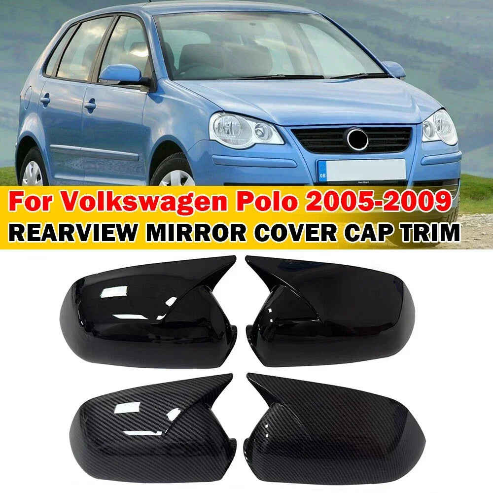 For Volkswagen VW Polo 2005-2009 Car Sticker Rearview Side Mirror Cover Wing Cap Exterior Case Trim Accessories Auto Decoration Quake