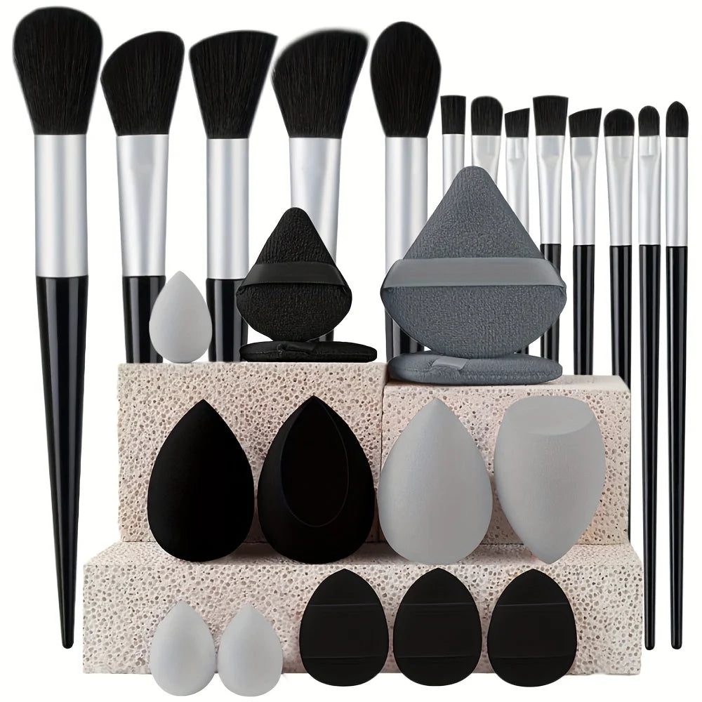 Makeup Brushes 8-29Pcs Makeup Kit Professional Women Cosmetic Soft Powder Brush Eyeshadow Foundation Full Set Travel Beauty Tool Quake 27pcs Silvery