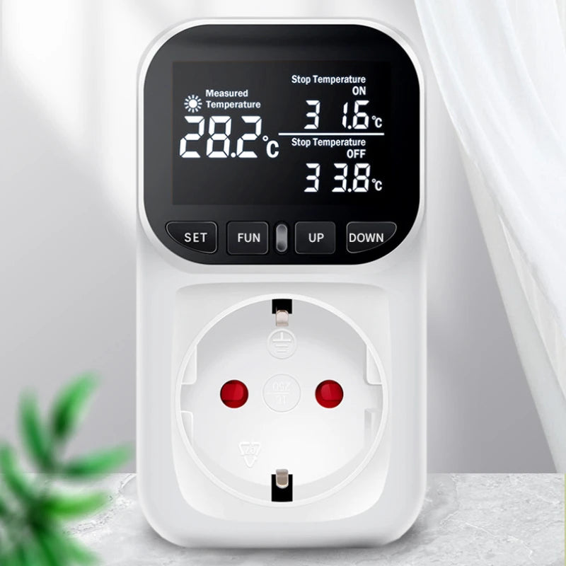 Digital Temperature Controller Socket Thermostat EU Plug 220V With Timer Switch Heating Cooling For Refrigerator Aquaculture Quake