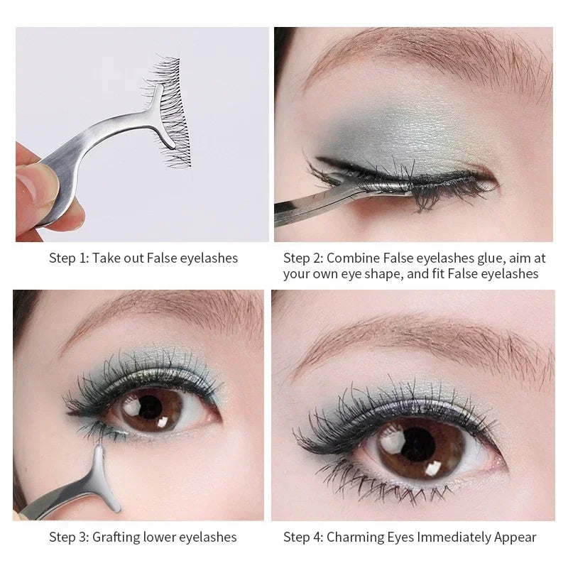 1 Pc False Eyelashes Applicator Fake Eye Lash Makeup Tools TweezerAuxiliary Curler Mink Eyelashes Professional Tweezer Tools Quake